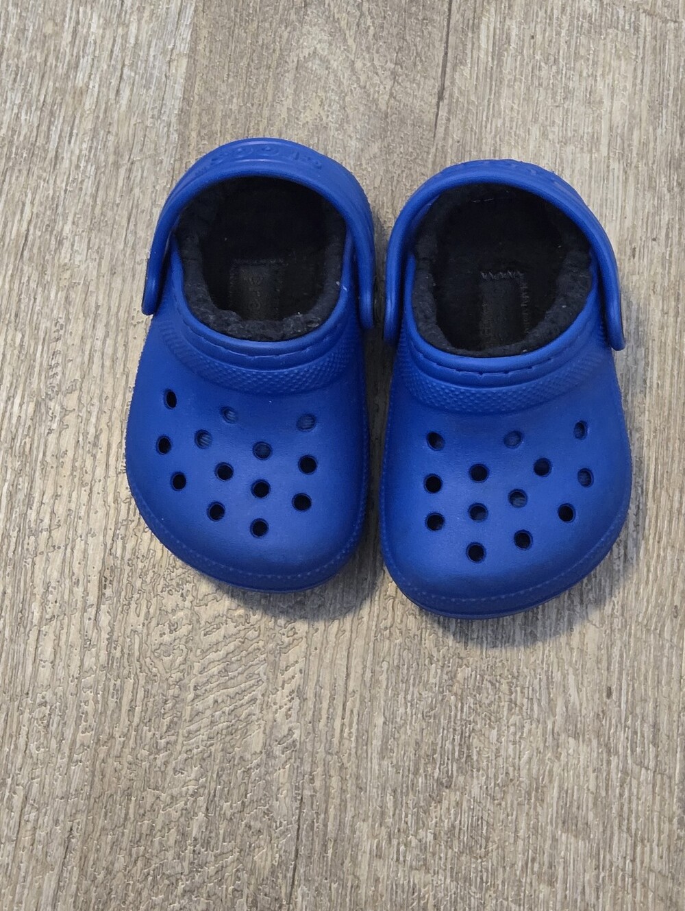 Toddler CROCS Blue Slip-On Clog with Fleece Lining